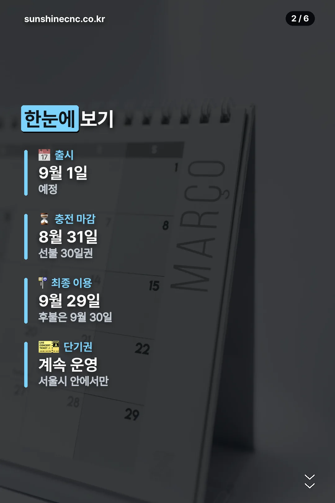 일정 한눈에 요약