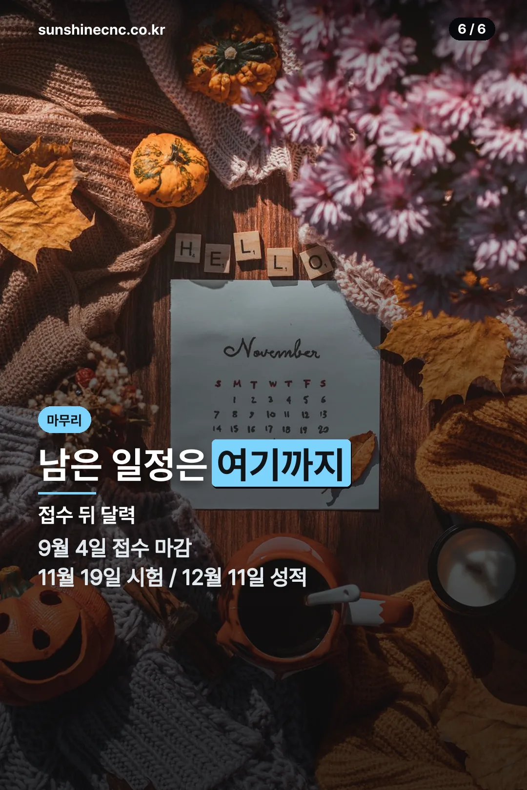 접수 뒤 남은 일정