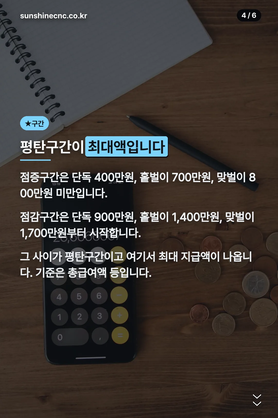 구간별 금액 기준