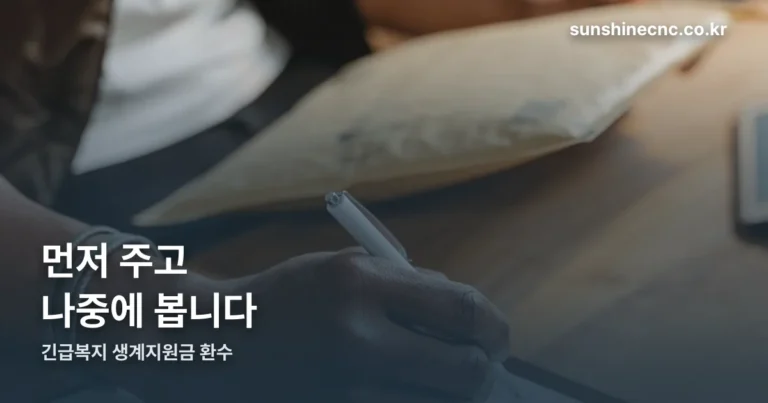 긴급복지 생계지원금 환수 — 먼저 주고 나중에 보는 제도라 그렇습니다