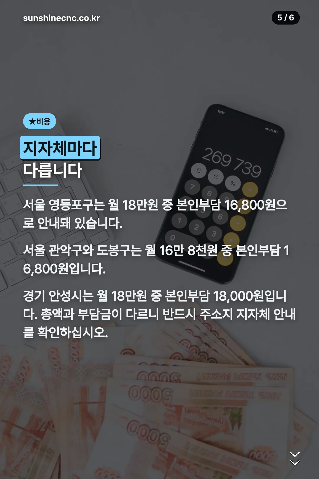 지자체별 본인부담금