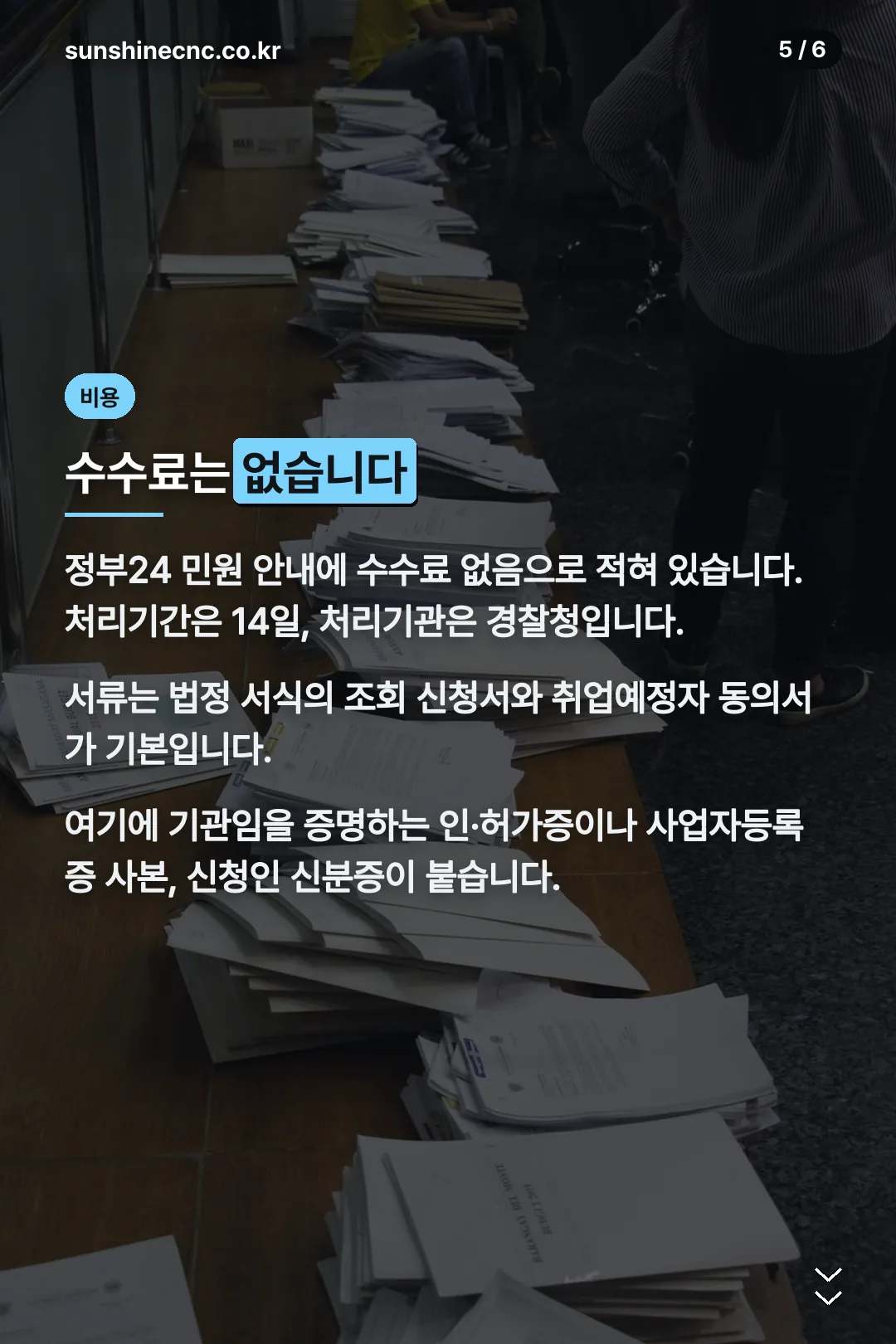 수수료와 구비 서류
