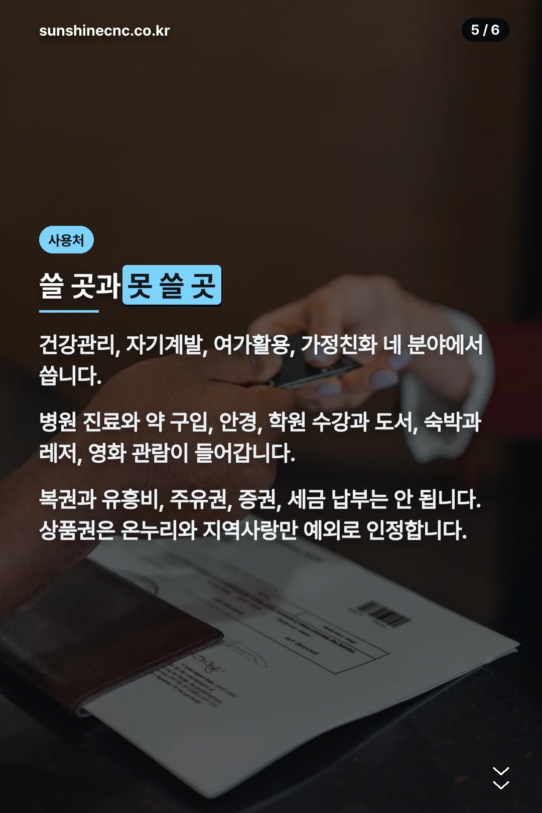 사용처와 금지 항목