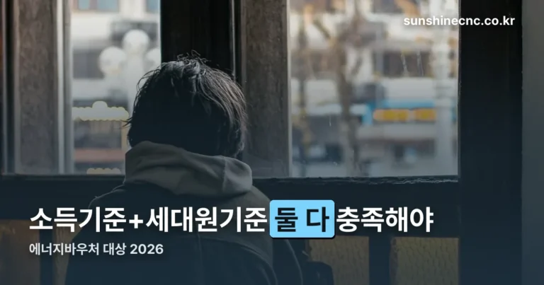 에너지바우처 대상 확인 — 소득기준과 세대원 특성기준 2026년 정리