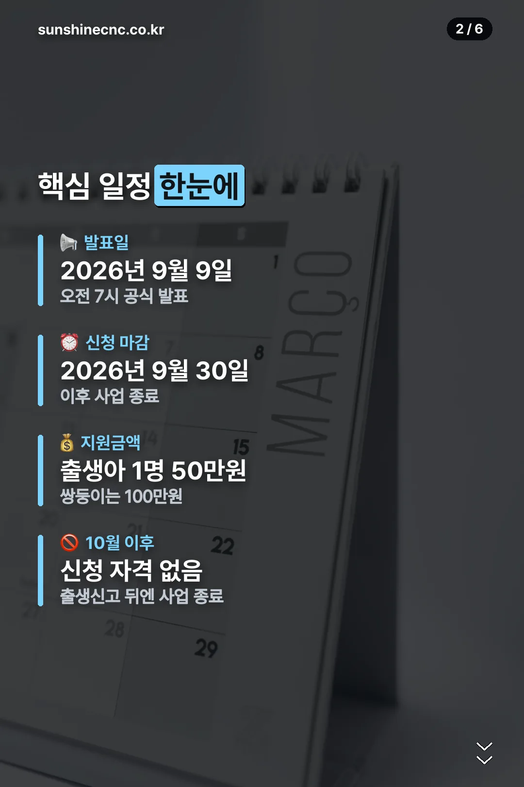 핵심 일정 한눈에