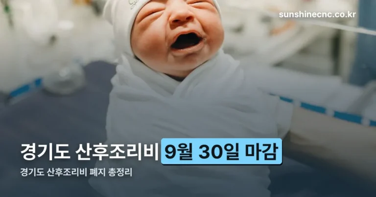 경기도 산후조리비 폐지 총정리 — 신청 마감일과 대안