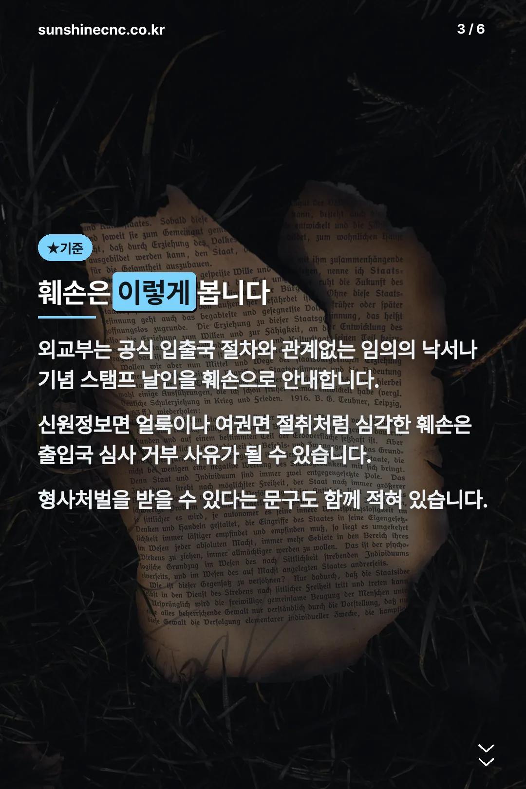 여권 훼손 기준